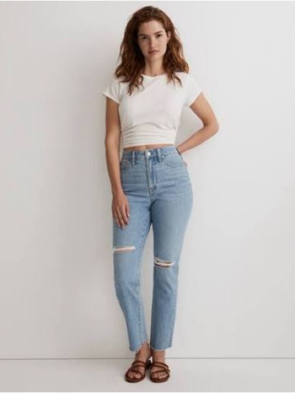 Madewell Curvy Perfect Vintage Jeans High Rise Raw Hem Straight Leg 29